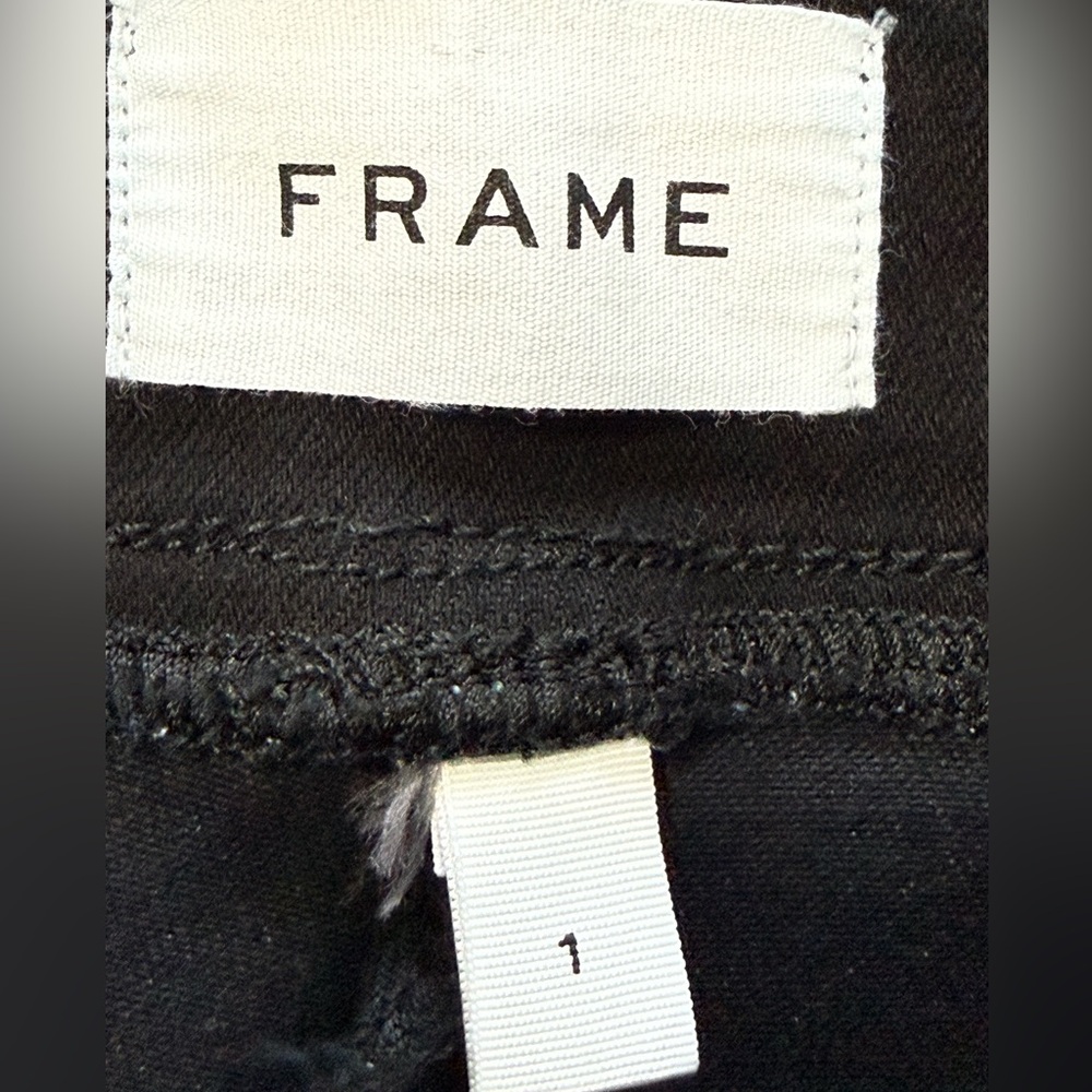 FRAME Jetset High Rise Palazzo Jeans Black Wide Leg Pull-On Denim Size 28 - Picture 8 of 11